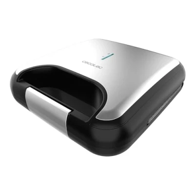 Imagen de Cecotec Sandwichera Rock&#039;nToast Classic +. 800 W, 2 Sándwiches con Acabados en Acero Inoxidable, Placas Triangulares Revestimiento Antiadherente, Libre de PFOA, Asa Tacto Frío