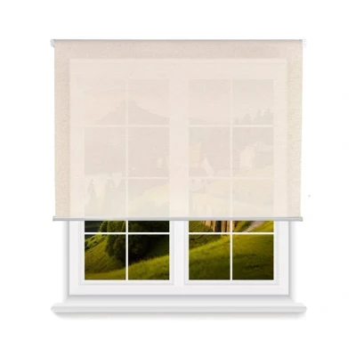 Imagen de Well Home Estor Enrollable Translúcido Liso Color Lino, 150 x 180cm (Ancho Largo)/Tamaño de la Tela 147 175cm