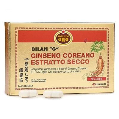 Imagen de Naturando Bilan G Complemento Alimenticio A Base De Ginseng Sello Oro y Vitamina E en Extracto Seco 40 Cápsulas