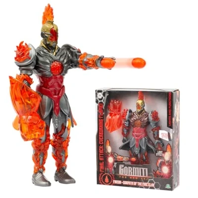 Imagen de Giochi Preziosi Gormiti, Figura articulada de 27 cm, Gormiti con Ataque Luminoso, Modelo Fuego Fireon, para niños a Partir 4 años, GRV073
