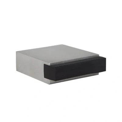 Imagen de EVI Herrajes Tope de Puerta Adhesivo Mini 35 x 14 mm Goma Negra Cuadrado Acero Inoxidable Gran Adhesión 100% Funcional Mod. 197/25x14 AM