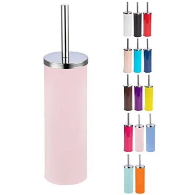 Imagen de Escobilla de Inodoro Acero Inoxidable con depósito en Color Rosa Pastel