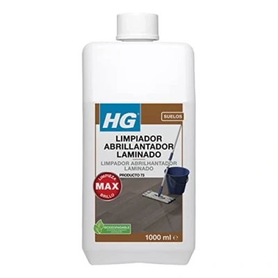 Imagen de HG Limpiador Abrillantador Laminado uso diario, Limpia y Da Brillo a Todo Tipo de Suelos Laminados Madera, Seguro para 1 L (464100130), 1000 mililitro,