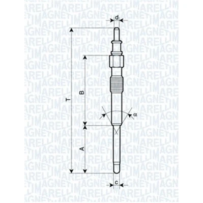 Imagen de MAGNETI MARELLI 062900042304 Bujía de precalentamiento 11,5V 10A M10X1 SMART: Fortwo II Coupé