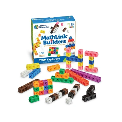 Imagen de Learning Resources Juego de construcción Mathlink Builders, STEM exploración, policubos para matemáticas infantil, resolución problemas, pensamiento crítico, 5 años