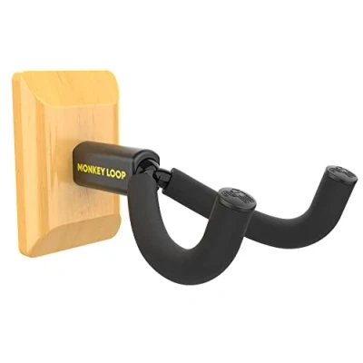 Imagen de Monkey Loop Wall Prime Maple Soporte de Guitarra Pared Colgador Eléctrica o Acústica en la Perchero para con Goma Protectora Apertura 55 mm Acabado Arce