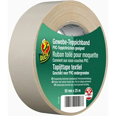 Imagen de Duck Cinta de tela para moqueta, doble cara, pegar alfombras, 50 mm x 25 m