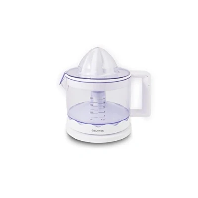 Imagen de SUNTEC Exprimidor ZIP 8427 comfort Eléctrico, con colador y recipiente de zumo extraíble plástico para naranjas + limones limas eléctrico sin BPA máx. 25 vatios