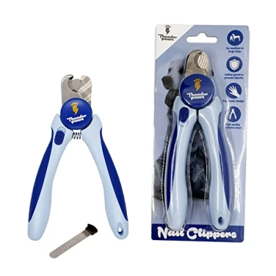 Imagen de Thunderpaws Garra Profesional protección, Bloqueo de Seguridad y Lima uñas para Razas Medianas Grandes (Mediano Grande, Azul)