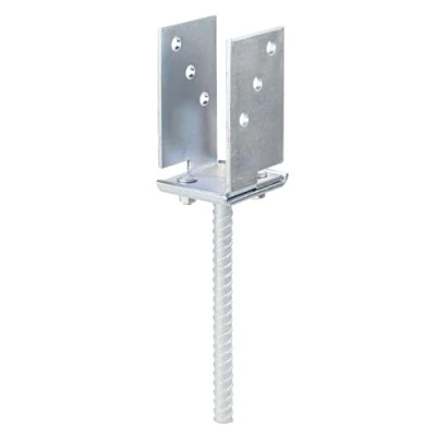 Imagen de Alberts 214494 Base para postes en U, Anchura ajustable y empotrar hormigón, Galvanizado, pasivado con capa gruesa, 71 131 mm, Anclaje de hormigón 200 mm