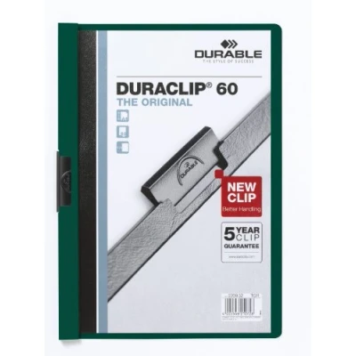 Imagen de Durable 220932 Carpeta con pinzas Duraclip Original 60 (para 1 a hojas A4), 25 piezas, gasolina/verde oscuro