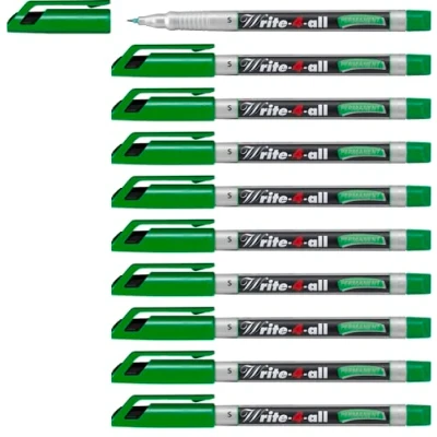 Imagen de Marcador permanente especial CD/DVD STABILO Write 4 all Caja con 10 unidades Punta superfina Color verde