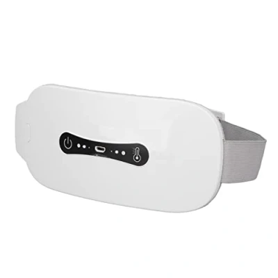 Imagen de cinturón calefactor lumbar, térmico USB con 3 niveles de calor y modos masaje, alivio del dolor espalda o vientre para mujeres niñas (blanco)