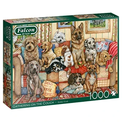 Imagen de Jumbo Falcon de Luxe Gathering on The Couch 1000 Piece Jigsaw Puzzle Animales, Perros Puzle Piezas, Multicolor (11293)