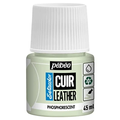 Imagen de PEBEO Setacolor cuero Pintura acrílica para y polipiel Personalización de bolsos, zapatos, zapatillas Resistente a arañazos, dobleces roces Fosforescente 45 ml