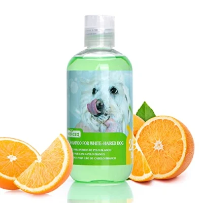 Imagen de Nobleza Champú para Perros Blancos Eliminar Las Manchas sin lejía ni peróxido, champu Pelo Blanco con Fragancia de Naranja, bichón, Maltés y Samoyedo 250 ml