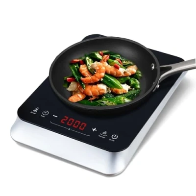 Imagen de COOKTRON placa de inducción, 1 2000 W, cocción individual 29 cm, inducción portátil, 10 niveles temperatura, temporizador 4 horas, control