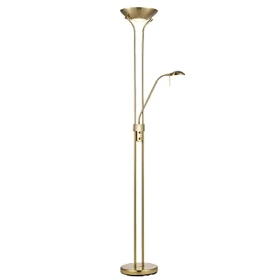 Imagen de Home Sweet Lámpara de pie clásica 50 x 180cm Regulable Con luz principal R7s lectura G9 Bronce dorado Uso para dormitorios y salones