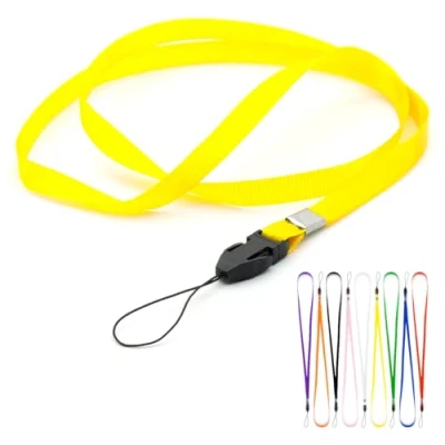 Imagen de CKB LTD Cordon Lanyard courroie De cou Strap lanière For Carte ID Support Badge Card/Mobile Phone USB Gym Key Access Pass Holder Loop Clips (Jaune, 100 pièces)