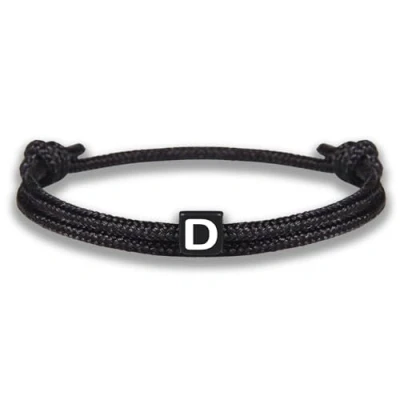 Imagen de GD GOOD.designs Pulsera de cuerda con letras la amistad negra ajustable tamaño 14cm 24cm Inicial D