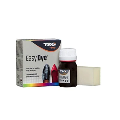 Imagen de TRG The One Tinte para Calzado y Complementos de Piel Tintura zapatos Piel, Lona Sintética con Esponja aplicadora Easy dye #106 Marrón Oscuro, 25ml