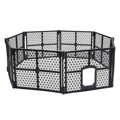 Imagen de Lanco Parque de 8 Paneles Plástico con Puerta. Facil Montaje y Traslado. Resistente. para Interiores Exteriores. Medidas: 171 x 67 cm.