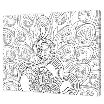 Imagen de Pintcolor 7807.0 Marco con Lienzo Impreso de Colorear, Madera Abeto, Blanco/Negro, 40 x 50 3.5 cm