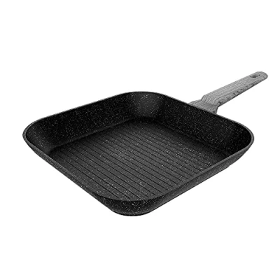Imagen de Cecotec Grill Polka Exclusive 28 Wood&amp;Rock. Diámetro cm, Mango frío de Baquelita, Aluminio Forjado, Revestimiento Antiadherente Teflon, Apta para Lavavajillas y Todo Tipo Cocinas