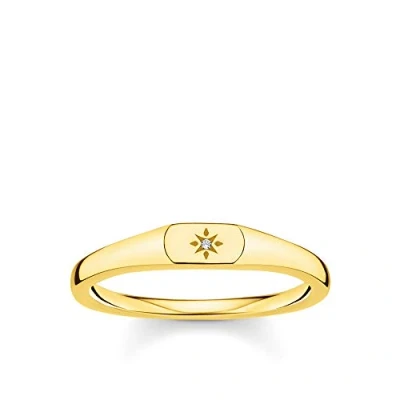 Imagen de Thomas Sabo anillo estrella plata chapada en oro TR2314 414 14 48