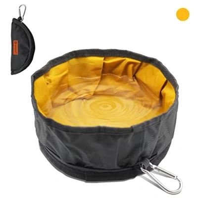 Imagen de LumoLeaf cuencos de viaje plegable para perro, grande, ligero, plegable, agua y comida, comedero perros gatos con cremallera