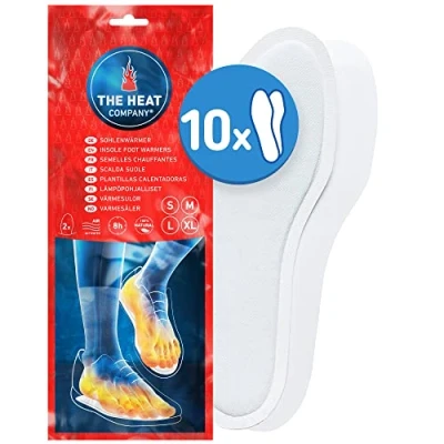 Imagen de THE HEAT COMPANY Plantillas Calentadoras 10 Pares Extra CÁLIDO Calentadores pies 8 Horas de Calientes Calor instantáneo Activado por Aire Puro Natural Tamaño Large: 41,5 43,5