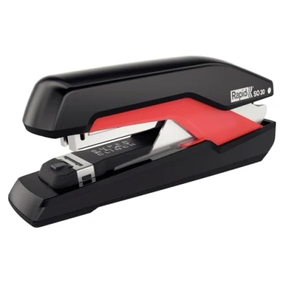 Imagen de RAPID 5000547 Grapadora SUPREME con tecnología Super Flat Clinch y Omnipress modelo SO30 fullstrip color negro/rojo