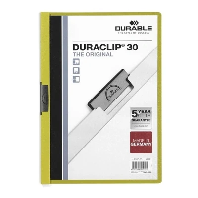 Imagen de Durable 220005 Carpeta Duraclip dossier pinza lateral (para 1 30 hojas A4), 25 piezas, verde
