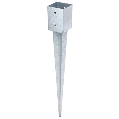 Imagen de Alberts 211318 Anclaje Para enterrar, postes de madera cuadrados y redondos, Galvanizado en caliente, 101 x mm, Longitud total 900 mm