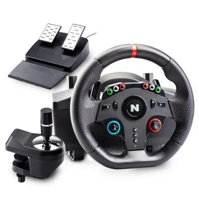 Imagen de NITHO Drive Pro ONE Volante de Carreras con Pedales y Cambio, Juego para PC, PS4, Xbox One, Series XS Switch, 270 Grados Zero Dead Zone, Simulador Conduccion