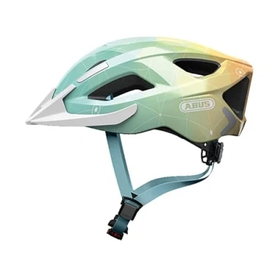Imagen de ABUS casco urbano Aduro 2.0 de bicicleta polivalente con luz diseño deportivo para el tráfico hombres y mujeres azul claro/naranja, talla L
