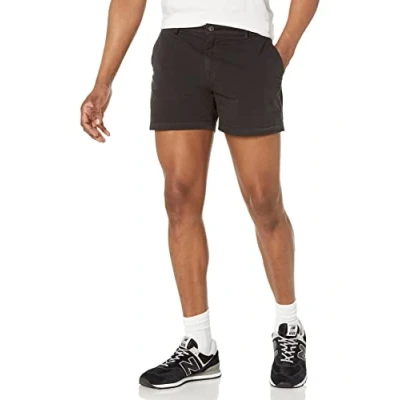 Imagen de Amazon Essentials Pantalón Corto Chino Elástico, Cómodo, sin Pinzas, de 13 Cm y Ajuste Entallado (Previamente Goodthreads) Hombre, Negro, 30W