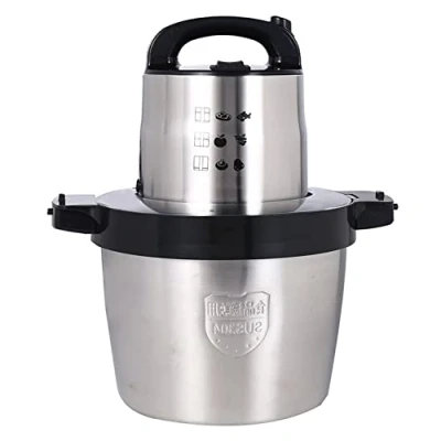 Imagen de Picadora de alimentos acero inoxidable para verduras, frutas y frutos secos. Molinillo carne, procesador eléctrico alimentos, tazón 6 l, 1600 W con 4 cuchillas afiladas