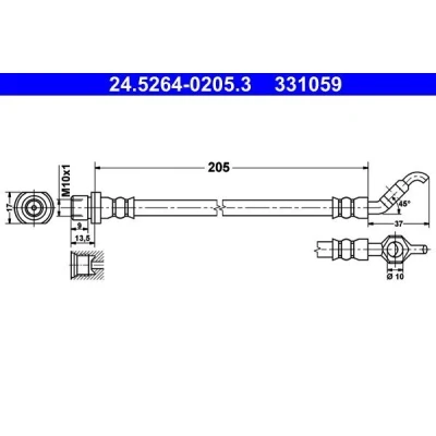 Imagen de ATE 24.5264 0205.3 Latiguillos de Freno 205 M10x1