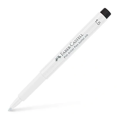 Imagen de Faber Castell 167893 Rotuladores Pitt artist pen blancos. Color blanco, Trazo 1,5. 10 unidades.