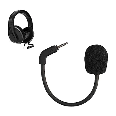 Imagen de kwmobile Micrófono Compatible con TurtleBeach Recon 500 Microfono Repuesto para Auriculares Gaming Negro