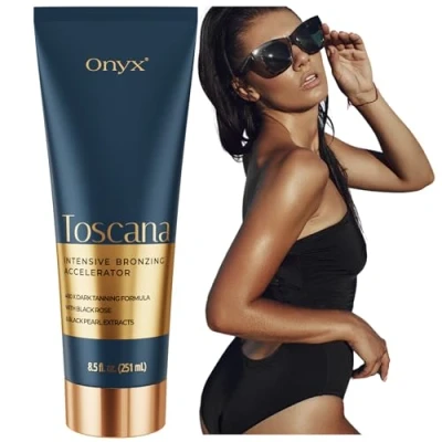 Imagen de Onyx Toscana Crema Solarium Acelerador del Bronceado y Loción Bronceadora Aloe Vera Boost Aceite Anticelulítico de con Fórmula Nutritivo