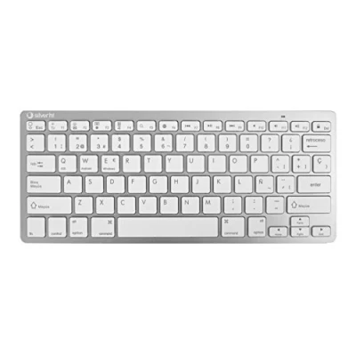 Imagen de Teclado inalámbrico Silver HT, Bluetooth, Diseño QWERTY, Hasta 10 m, 78 teclas, Blanco