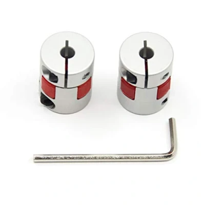 Imagen de Befenybay 2 piezas de 5 mm a diámetro acoplamiento flexible del eje ciruelo aluminio, conector para impresora 3D, máquina CNC y servo motor escalonado