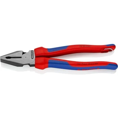 Imagen de Knipex Alicate universal de fuerza negro atramentado, con fundas multicomponentes, anilla fijación integrada para colocar un dispositivo protección anticaídas 225 mm 02 T