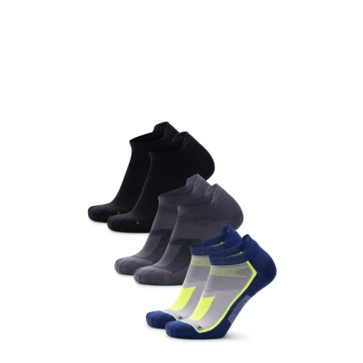 Imagen de DANISH ENDURANCE Calcetines Cortos de Running, Deportivos Antiampollas, Hombres y Mujeres, 3 o 5 Pares, Multicolor: 1 x Negro, Gris, Azul/Amarillo neón, 43 47
