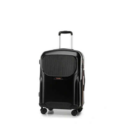 Imagen de WITTCHEN Trolley Mediano Maleta rígida de policarbonato Resistente 4 Ruedas gemelas giratorias Cerradura combinación TSA 3,8 kg 65 L Lady 2 Line Negro