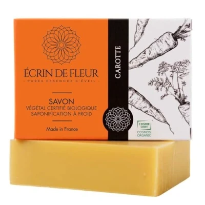 Imagen de Écrin de Fleur Jabón Zanahoria para Pieles Delicadas, Artesanal y Orgánico, Cuidado Natural, 1x90g