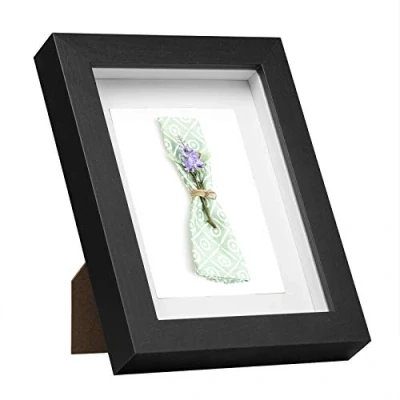 Imagen de EUGAD 3D Marco de Fotos con Profundidad 13x18cm, Objeto 1,5cm, Madera para Colgar en la Pared o Escritorio, Negro