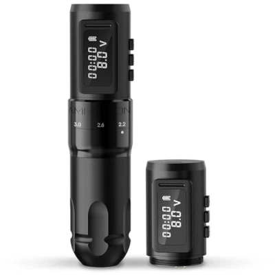 Imagen de Ambition MARS U máquina de tatuar inalámbrica con carrera ajustable Cartucho giratorio para pantalla LED motor sin núcleo potencia adicional 1800 mAh